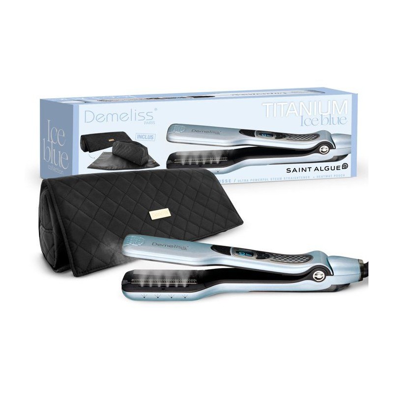 Lisseur vapeur - SAINT ALGUE - Demeliss Titanium Ice Blue 26 - Plaques