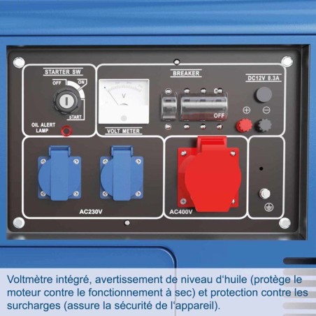 Groupe électrogene diesel AVR SCHEPPACH - SG5200D - 4200W / 5000 W - 7,7 PS
