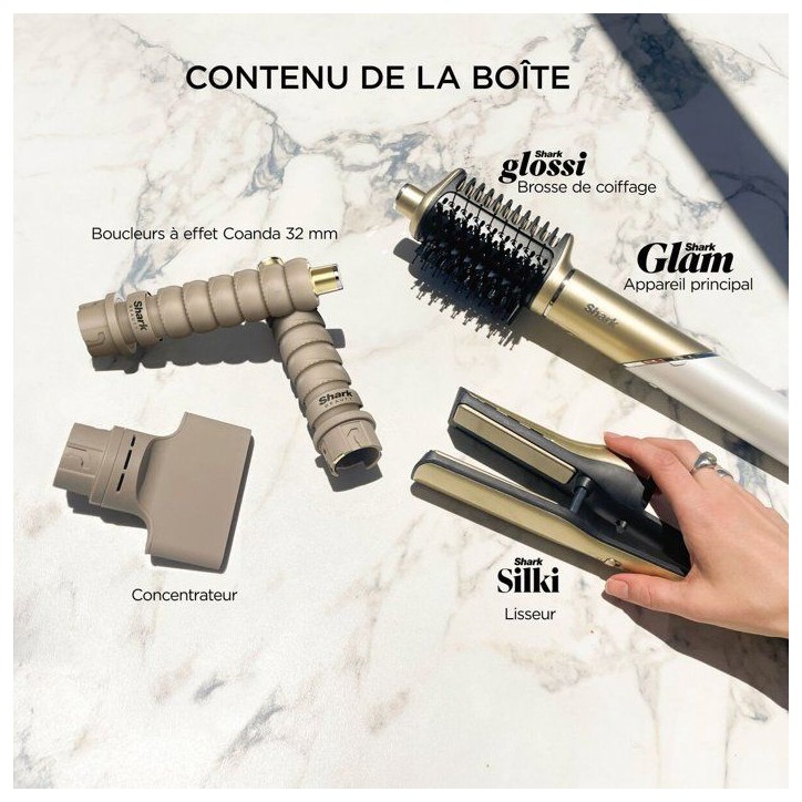 Multi-styler - SHARK - HD6041SEU - Seche, lisse, boucle et fait briller - 1400 W - 3 niveaux de chaleur - Air froid