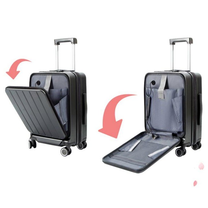Valise cabine - SWISS FLY - Compartiment amovible - Compression sous vide avec pompe électrique - Gris anthracite