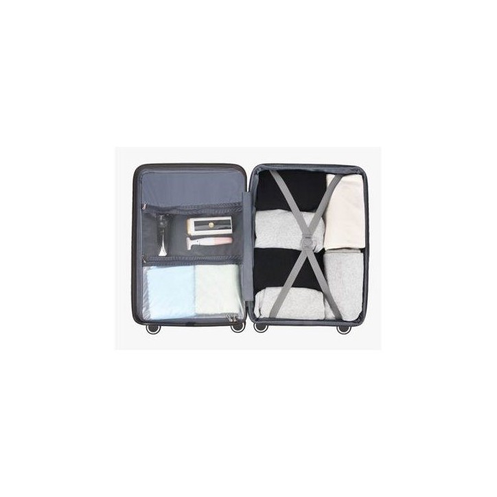 Valise cabine - SWISS FLY - Compartiment amovible - Compression sous vide avec pompe électrique - Gris anthracite