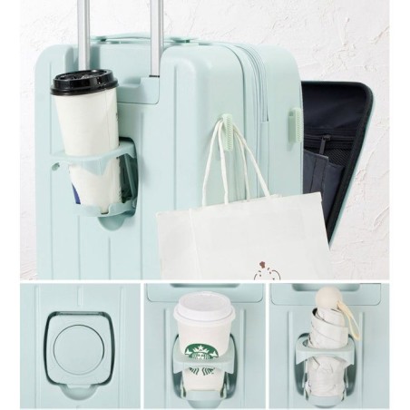 Valise cabine - SWISS FLY - Compartiment amovible - Compression sous vide avec pompe électrique - Bleu ciel