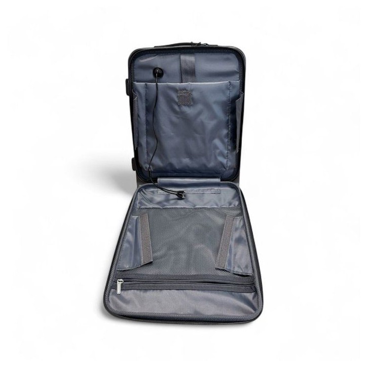 Valise cabine - SWISS FLY - Compartiment amovible - Compression sous vide avec pompe électrique - Bleu ciel