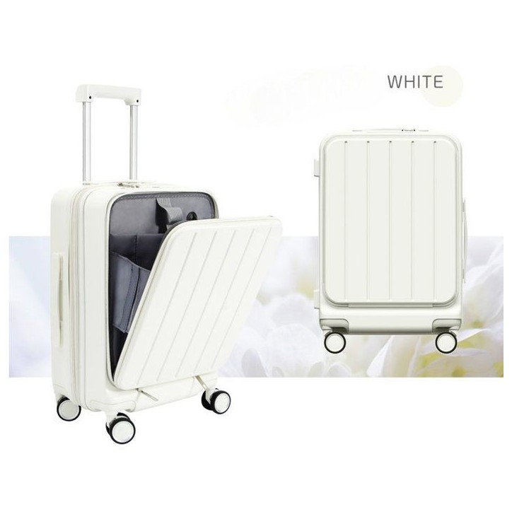 Valise cabine - SWISS FLY - Compartiment amovible - Compression sous vide avec pompe électrique - Blanc perle