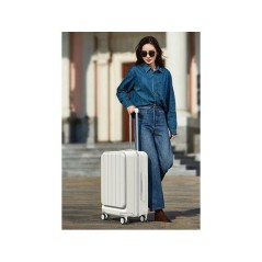 Valise cabine - SWISS FLY - Compartiment amovible - Compression sous vide avec pompe électrique - Blanc perle