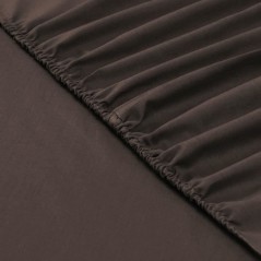 Vision - Drap housse Chocolat - 160x200cm - 100% coton
