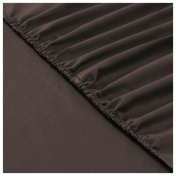 Vision - Drap housse Chocolat - 160x200cm - 100% coton Vision - Drap housse Chocolat - 160x200cm - 100% coton