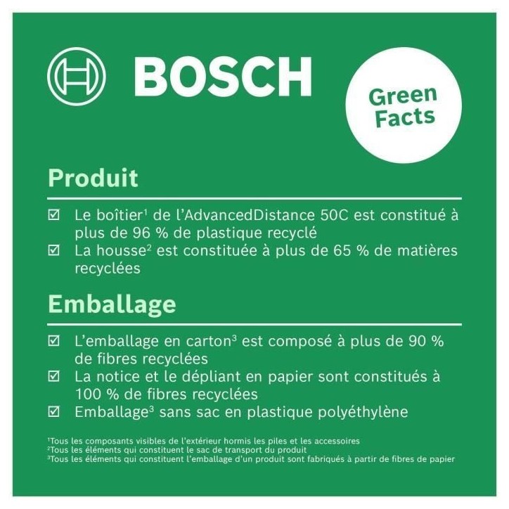 Bosch Télémetre laser AdvancedDistance 50C (mesure précise de la distance jusqu'a 50 metres, connectivité Bluetooth) Bosch Télémetre laser AdvancedDistance 50C (mesure précise de la distance jusqu'a 50 metres, connectivité Bluetooth)