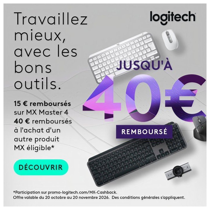 Souris sans fil - Logitech - MX Master 4 for Mac - Ergonomique - Blanche