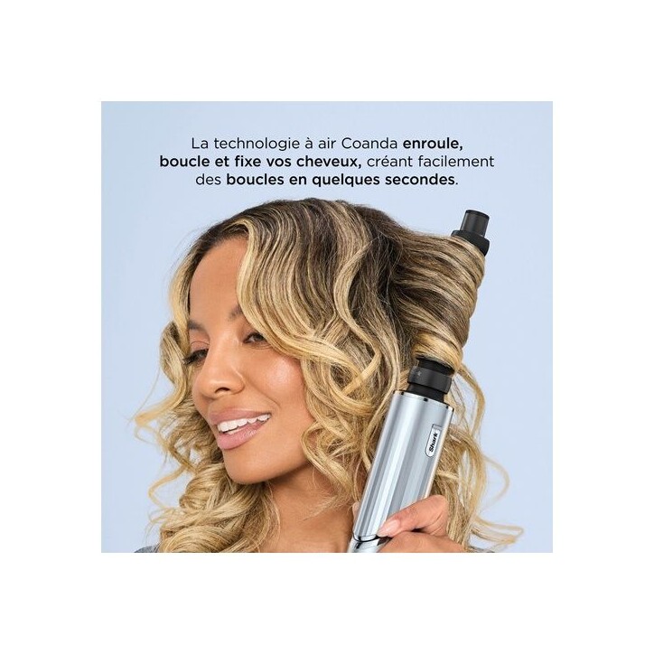 Seche-cheveux et multistyler 2 en 1 - SHARK - FlexStyle édition Limitée Bleu Glacial HD476WHEU - 1650W - 7 accessoires