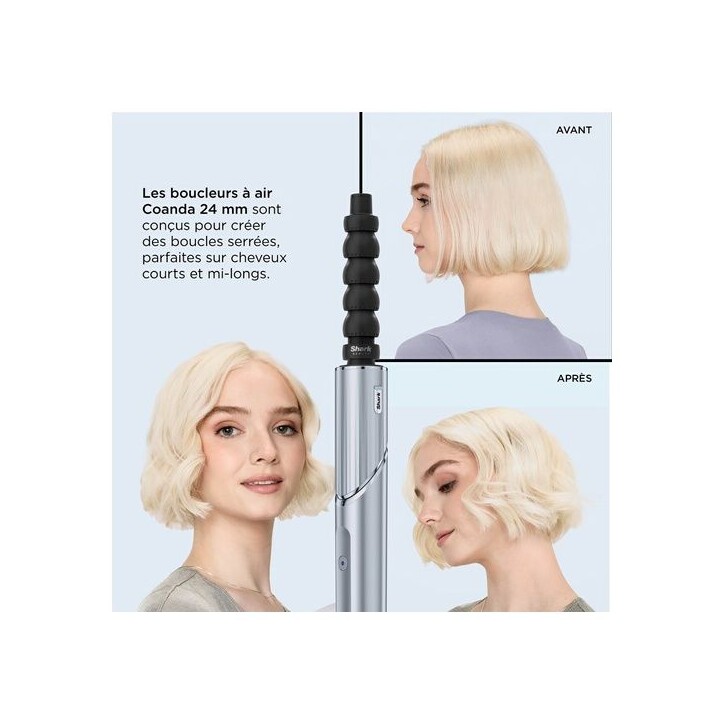 Seche-cheveux et multistyler 2 en 1 - SHARK - FlexStyle édition Limitée Bleu Glacial HD476WHEU - 1650W - 7 accessoires