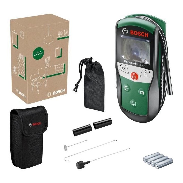 Caméra d'inspection UniversalInspect de Bosch (endoscope d'un diametre de 8 mm pour des images couleur de haute qualité avec Caméra d'inspection UniversalInspect de Bosch (endoscope d'un diametre de 8 mm pour des images couleur de haute qualité avec