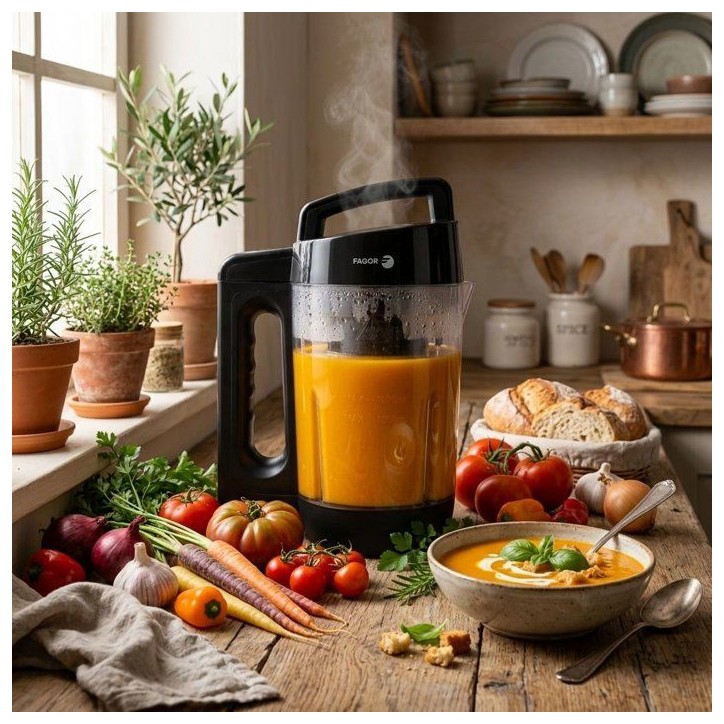 Blender chauffant - FAGOR - FG0704AC Veggi'Mix 3 en 1 - 1,6 L - 900 W - 6 programmes automatiques Blender chauffant - FAGOR - FG0704AC Veggi'Mix 3 en 1 - 1,6 L - 900 W - 6 programmes automatiques