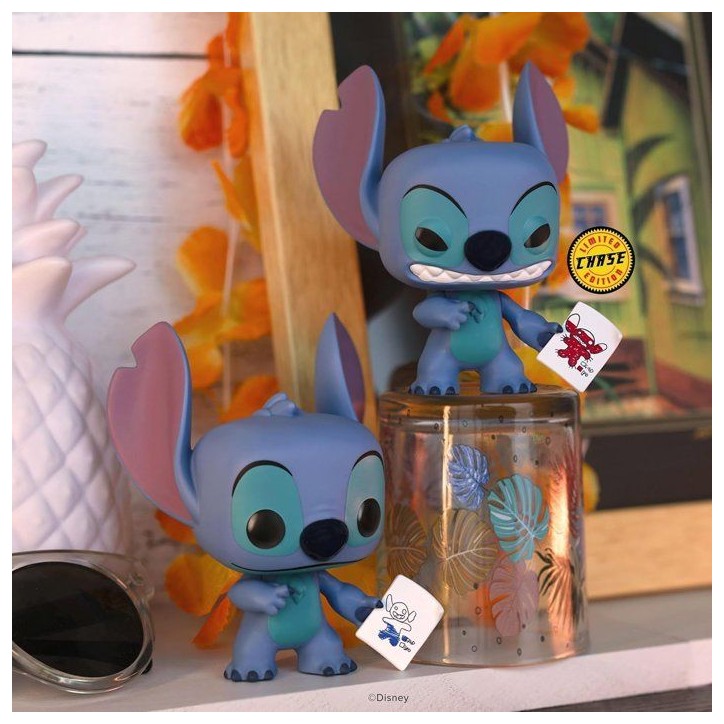 Figurine Funko Pop! Disney Lilo & Stitch - Stitch avec illustration de son humeur - 1744 (Chase Édition)