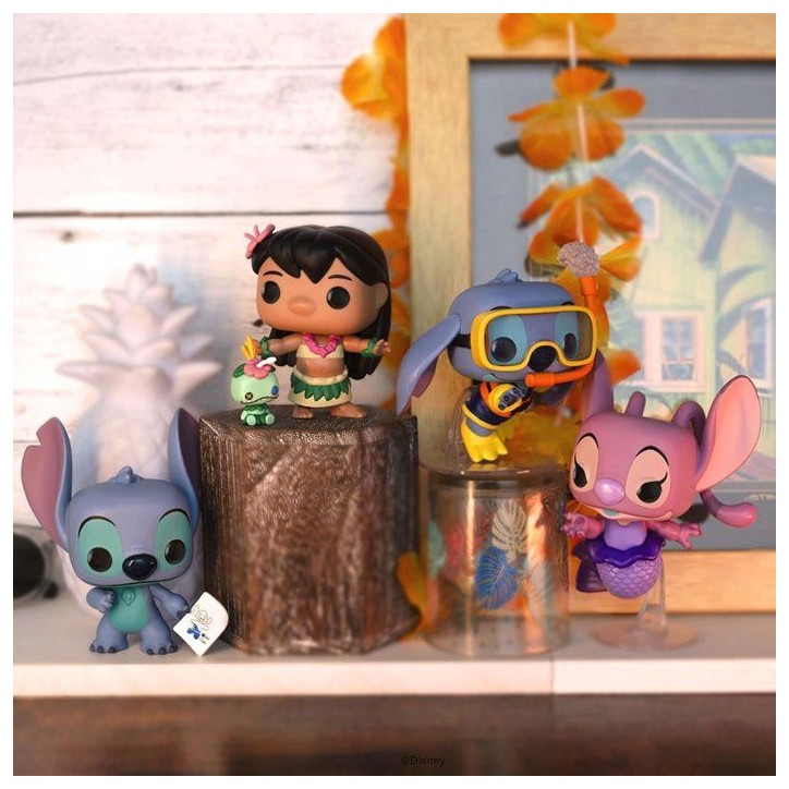 Figurine Funko Pop! Disney Lilo & Stitch - Stitch avec illustration de son humeur - 1744 (Chase Édition)
