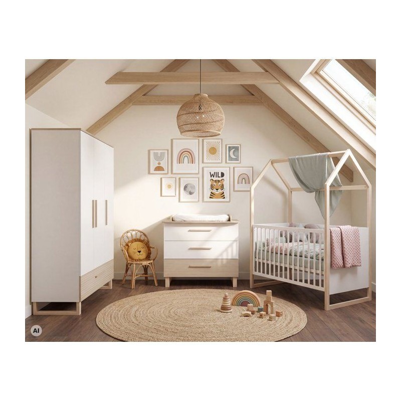 Chambre bébé complete - ROBA - Noah - Lit cododo 70x140 + Commode a