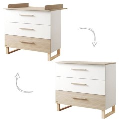 Chambre bébé complete - ROBA - Noah - Lit cododo 70x140 + Commode a