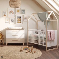 Chambre bébé duo - ROBA - Noah - Lit cododo 70x140 + Commode a lange