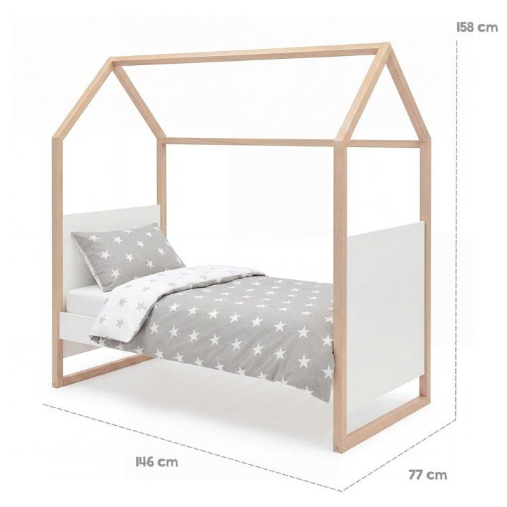 Chambre bébé duo - ROBA - Noah - Lit cododo 70x140 + Commode a langer évolutive - Blanc/Chene Chambre bébé duo - ROBA - Noah - Lit cododo 70x140 + Commode a langer évolutive - Blanc/Chene