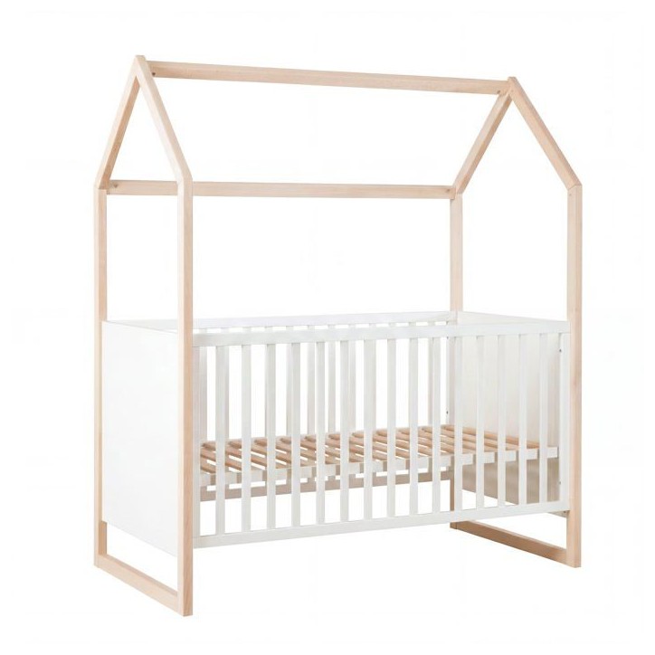 Lit bébé cododo évolutif 70 x 140 cm - ROBA - Noah - Blanc / Chene Lit bébé cododo évolutif 70 x 140 cm - ROBA - Noah - Blanc / Chene