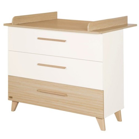 Commode a langer - ROBA - Theo - 3 tiroirs - Plan amovible - Blanc / C