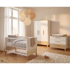 Chambre bébé complete - ROBA - Theo - Lit évolutif 70x140 + Commode