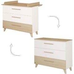 Chambre bébé complete - ROBA - Theo - Lit évolutif 70x140 + Commode