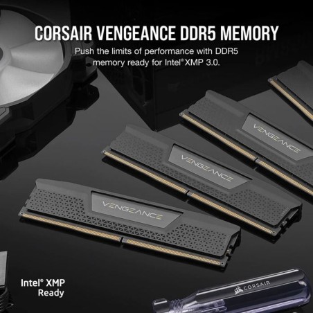 Barrette mémoire - CORSAIR - Vengeance CMK16GX5M2B5600Z40 - 16 Go (2x8 Go) - DDR5 - 5600 MHz - CAS 40 - Gris - XMP - EXPO