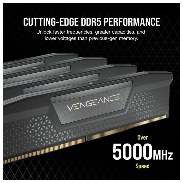 Barrette mémoire - CORSAIR - Vengeance CMK16GX5M2B5600Z40 - 16 Go (2x8 Go) - DDR5 - 5600 MHz - CAS 40 - Gris - XMP - EXPO Barrette mémoire - CORSAIR - Vengeance CMK16GX5M2B5600Z40 - 16 Go (2x8 Go) - DDR5 - 5600 MHz - CAS 40 - Gris - XMP - EXPO