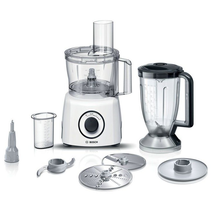 Robot multifonction MultiTalent3 - BOSCH - MCM3230W blanc - 800 W - 2 vitesses et turbo - bol melangeur 2,3 L - blender plastiqu