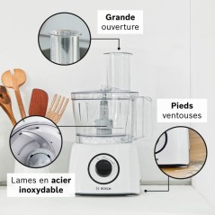 Robot multifonction MultiTalent3 - BOSCH - MCM3230W blanc - 800 W - 2