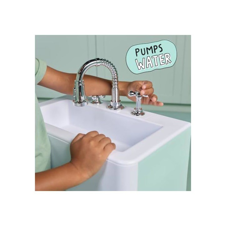 Little Tikes - Sweet Spaces - Évier de cuisine modulaire - Vert d'eau - Robinet fonctionnel - Meuble de rangement - 3 ans Little Tikes - Sweet Spaces - Évier de cuisine modulaire - Vert d'eau - Robinet fonctionnel - Meuble de rangement - 3 ans