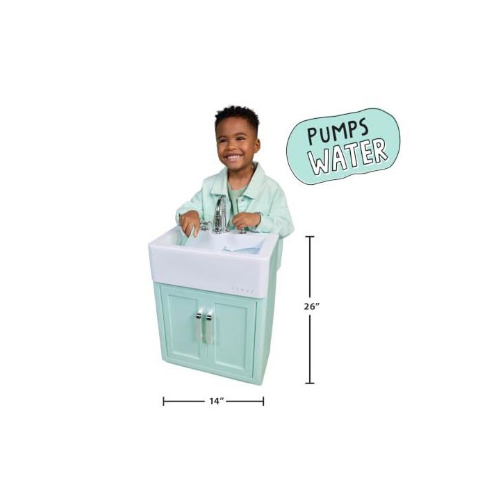 Little Tikes - Sweet Spaces - Évier de cuisine modulaire - Vert d'eau - Robinet fonctionnel - Meuble de rangement - 3 ans Little Tikes - Sweet Spaces - Évier de cuisine modulaire - Vert d'eau - Robinet fonctionnel - Meuble de rangement - 3 ans