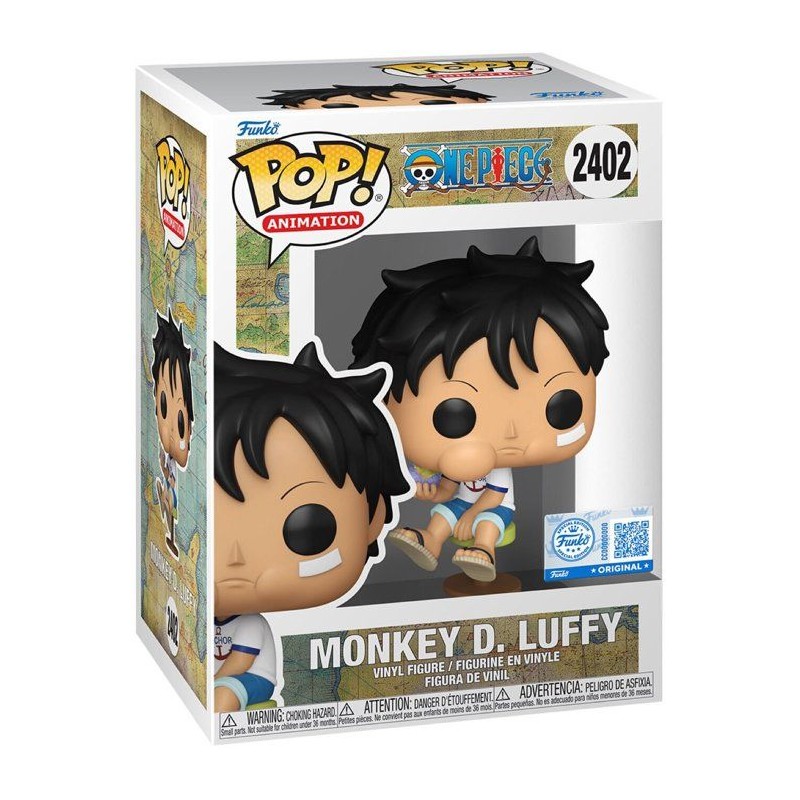 Figurine Funko Pop! Animation One Piece - Luffy Enfant Mangeant le Fru