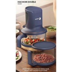 Hachoir électrique - FAGOR - FGH4487 - Double bol 1 L - 450 W - 2 vit