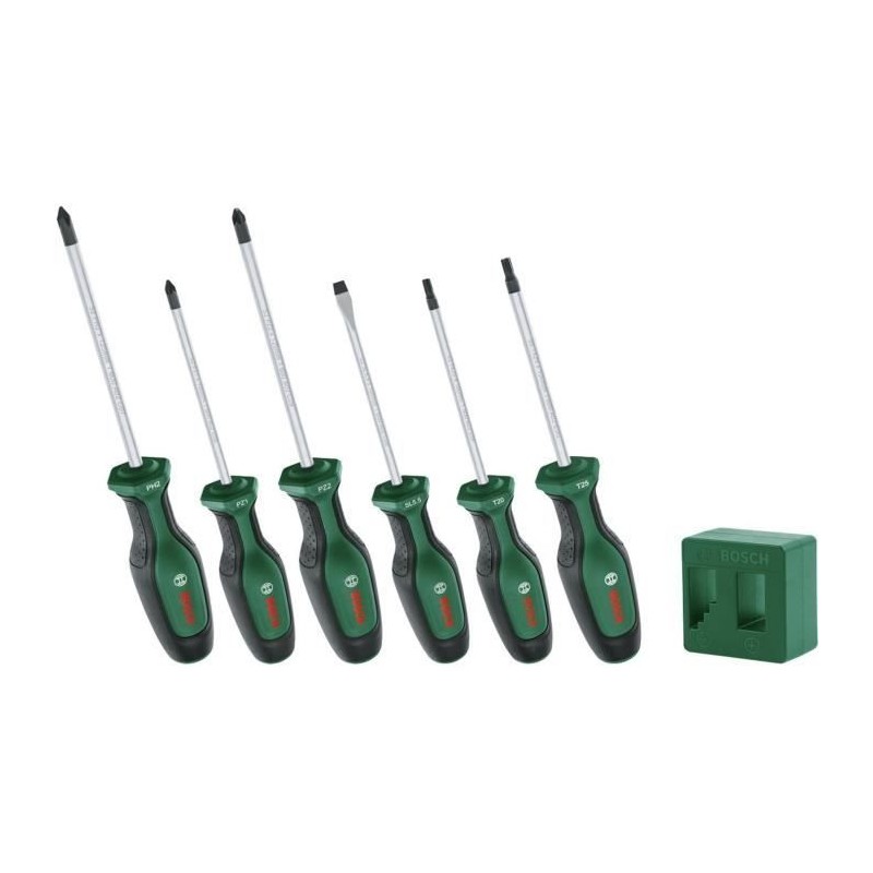 Bosch - Set de 6 tournevis Premium avec magnétiseur (6 tournevis en a