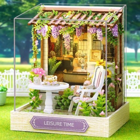 Book Nook - Kit DIY a construire Maquette 3D Serre Livre - Leisure Time Creanook - 11 x 9 x 11 cm
