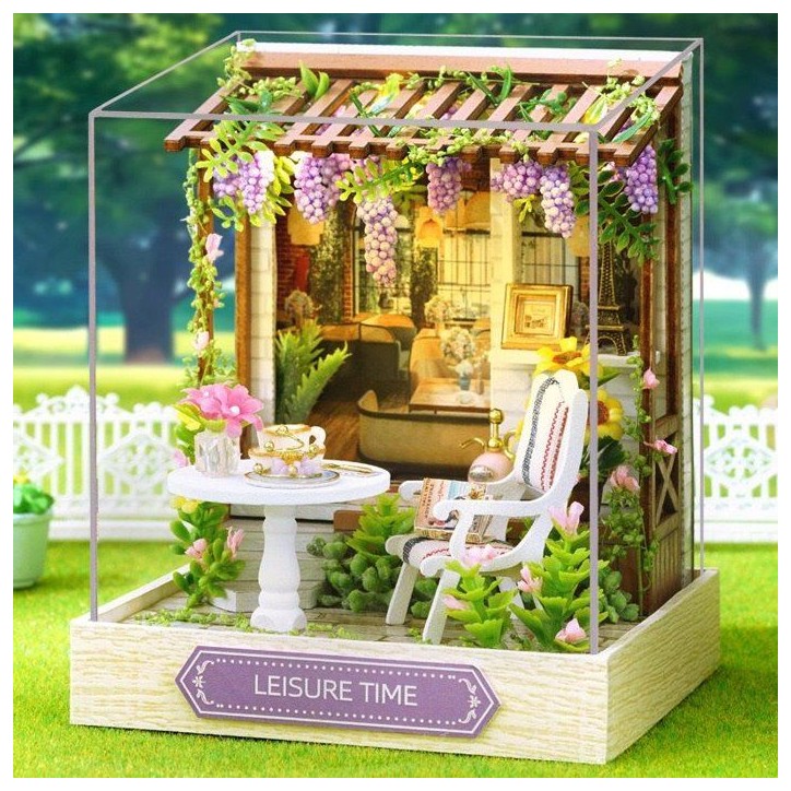 Book Nook - Kit DIY a construire Maquette 3D Serre Livre - Leisure Time Creanook - 11 x 9 x 11 cm Book Nook - Kit DIY a construire Maquette 3D Serre Livre - Leisure Time Creanook - 11 x 9 x 11 cm