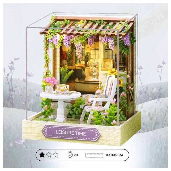 Book Nook - Kit DIY a construire Maquette 3D Serre Livre - Leisure Time Creanook - 11 x 9 x 11 cm Book Nook - Kit DIY a construire Maquette 3D Serre Livre - Leisure Time Creanook - 11 x 9 x 11 cm