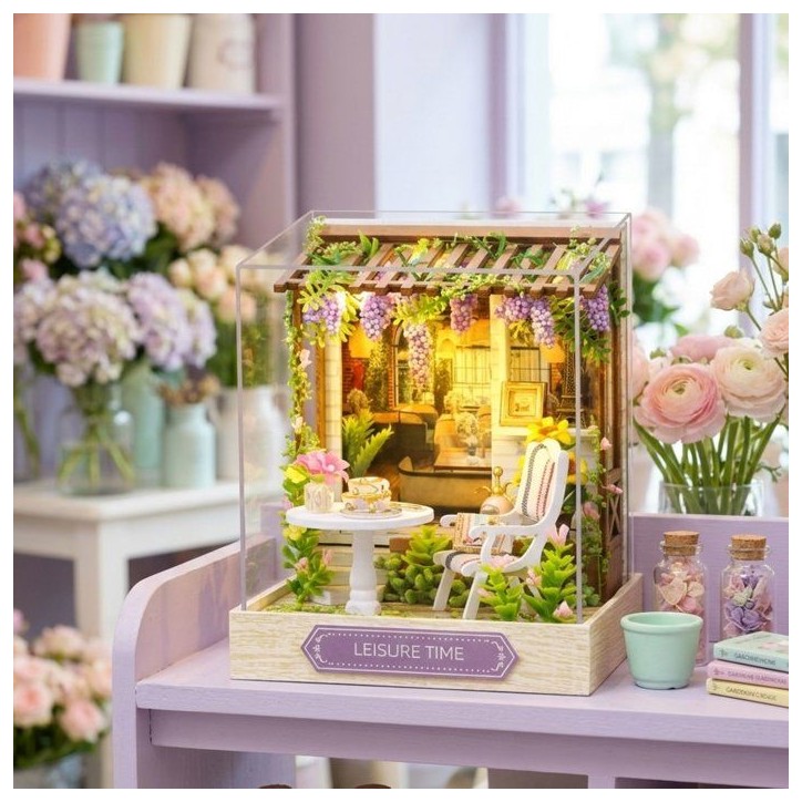 Book Nook - Kit DIY a construire Maquette 3D Serre Livre - Leisure Time Creanook - 11 x 9 x 11 cm Book Nook - Kit DIY a construire Maquette 3D Serre Livre - Leisure Time Creanook - 11 x 9 x 11 cm