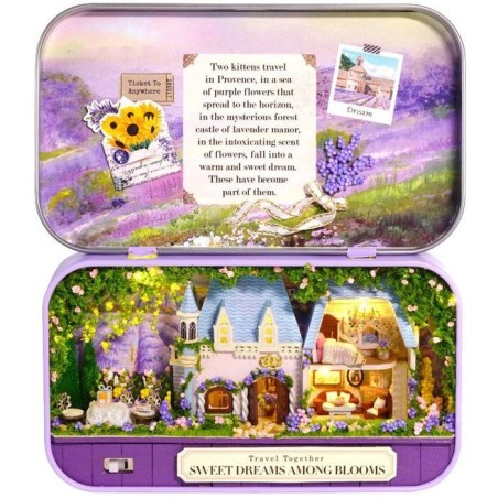Book Nook - Kit DIY a construire Maquette 3D Serre Livre - Lavande Box