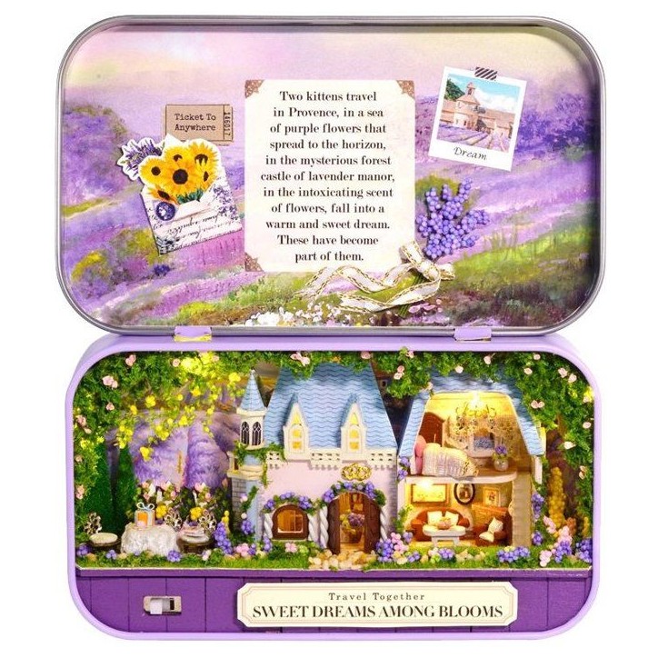 Book Nook - Kit DIY a construire Maquette 3D Serre Livre - Lavande Box Creanook - 14 x 16 x 2,5 cm Book Nook - Kit DIY a construire Maquette 3D Serre Livre - Lavande Box Creanook - 14 x 16 x 2,5 cm