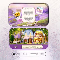 Book Nook - Kit DIY a construire Maquette 3D Serre Livre - Lavande Box Creanook - 14 x 16 x 2,5 cm