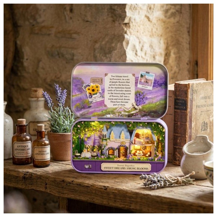 Book Nook - Kit DIY a construire Maquette 3D Serre Livre - Lavande Box Creanook - 14 x 16 x 2,5 cm Book Nook - Kit DIY a construire Maquette 3D Serre Livre - Lavande Box Creanook - 14 x 16 x 2,5 cm