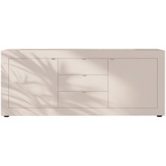 Buffet - BASICO - Panneaux de particules - Cachemire - 2 portes - 3 ti