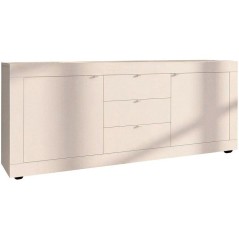 Buffet - BASICO - Panneaux de particules - Cachemire - 2 portes - 3 ti