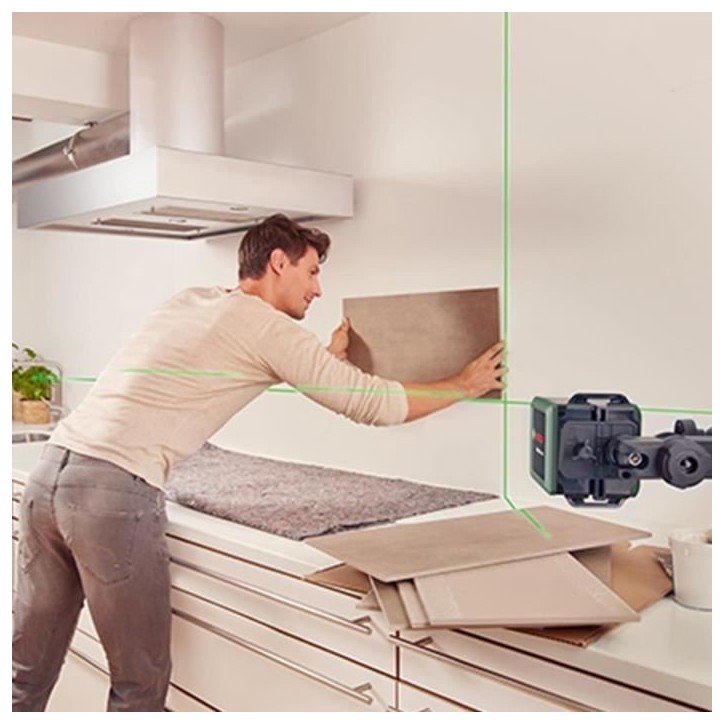 Laser ligne en croix Bosch - Quigo + (Portée 7 m, livré avec piles, trépied 1,1m et coffret)