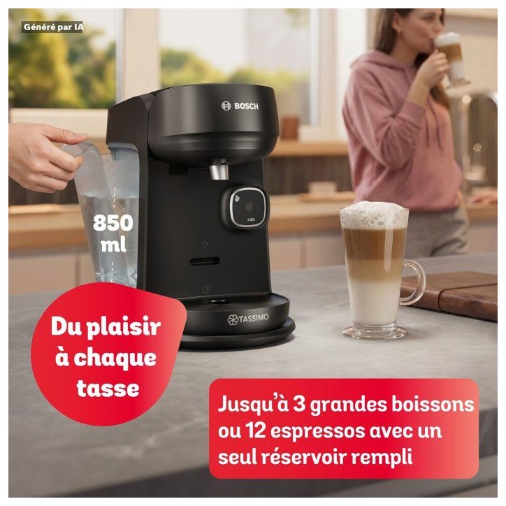 Machine a cafe multi-boissons - BOSCH TASSIMO - T17 Harmony TAS172B noir - 0,85l - 1400W - fonction IntensityBoost