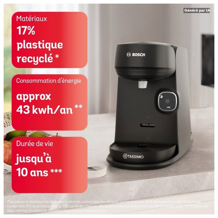 Machine a cafe multi-boissons - BOSCH TASSIMO - T17 Harmony TAS172B noir - 0,85l - 1400W - fonction IntensityBoost