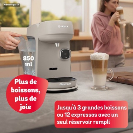 Machine a cafe multi-boissons - BOSCH TASSIMO T17 Harmony - TAS177B creme - 0,85l - 1400W - fonction IntensityBoost